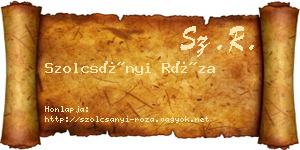 Szolcsányi Róza névjegykártya