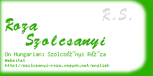 roza szolcsanyi business card